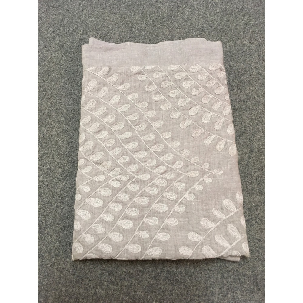 Restoration Hardware Palmette Euro Sham Unisex 25x25 Gray Embroidered 100% Linen